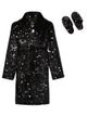 Boys Outer Space Plush Fleece Shawl Collar Robe with Matching Slippers - Sleep On It Kids