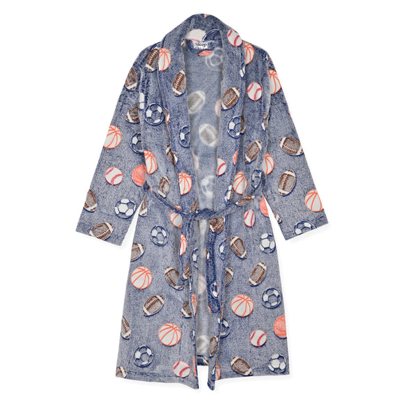 Sleep On It Boys Fleece Robe With Slippers - Navy - Sleep On It Kids