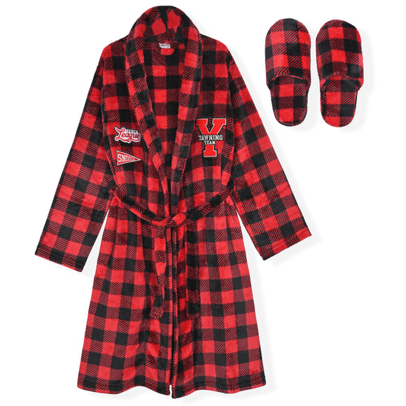 Sleep On It Boys Fleece Robe With Slippers - Red - Sleep On It Kids