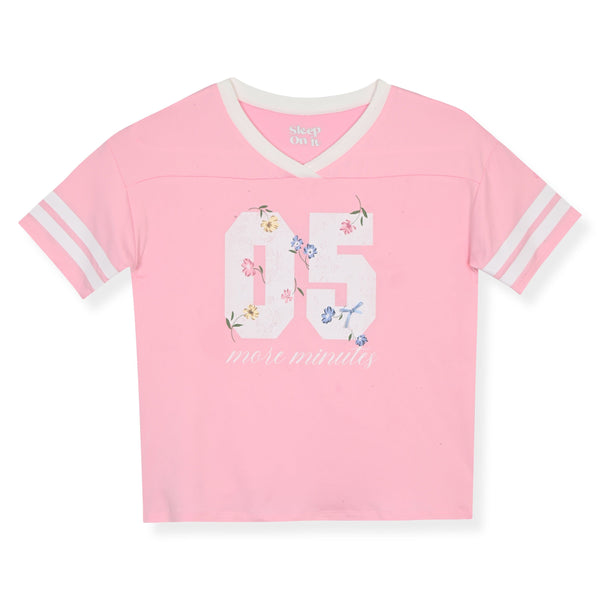 Sleep On It Girls 2pc Jersey Tee & Shorts Pajama Set - Butterfly - Sleep On It Kids