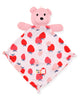 Infant Girls Long Sleeve Super Soft Snuggle Jersey Zip-Up Coverall Pajama with Blankey Buddy- Strawberries. - Sleep On It Kids