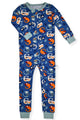 Infant Boys Super Soft Snuggle Jersey Zip-Up Coverall Pajama with Blankey Buddy- Chameleons. - Sleep On It Kids