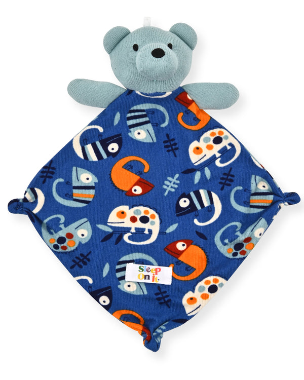 Infant Boys Super Soft Snuggle Jersey Zip-Up Coverall Pajama with Blankey Buddy- Chameleons. - Sleep On It Kids
