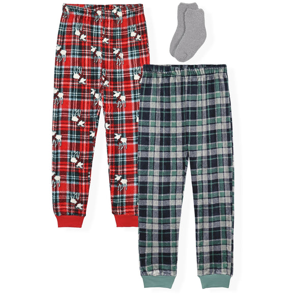 Sleep On It Boys 2Pk Fleece Pants - Red - Sleep On It Kids