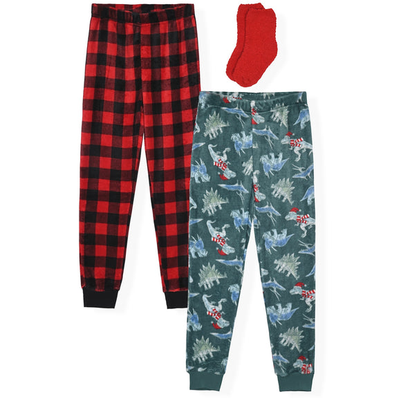 Sleep On It Boys 2Pk Fleece Pants - Green - Sleep On It Kids