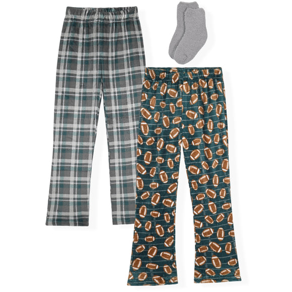 Sleep On It Boys 2Pk Fleece Pants - Green - Sleep On It Kids