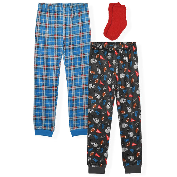 Sleep On It Boys 2Pk Fleece Pants - Gray - Sleep On It Kids