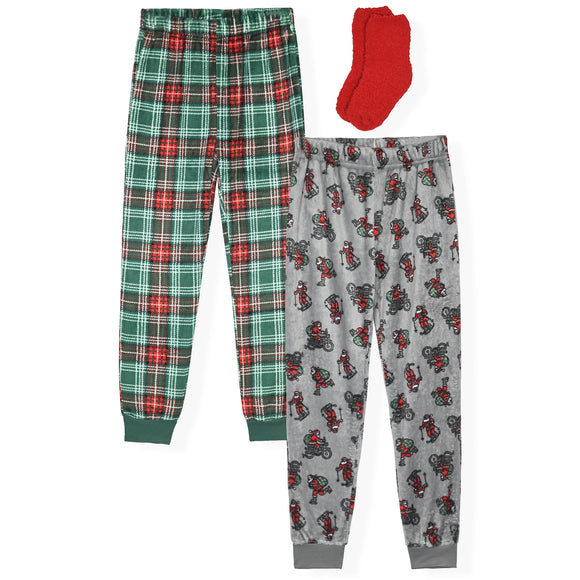 Sleep On It Boys 2Pk Fleece Pants - Gray - Sleep On It Kids