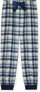 Sleep On It Girls 4-Piece Woven Flannel Plaid Pajama Sets - Light Blue and Navy Blue - Sleep On It Kids
