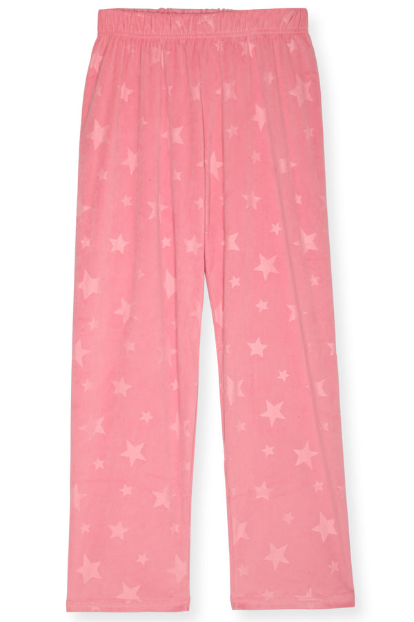 Sleep On It Girls 2-Piece Button-Front Coat Pajama Set with Scrunchie - Velour Stars - Sleep On It Kids