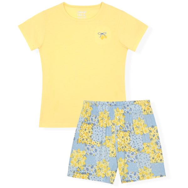 Sleep On It Girls Boxer Shorts PJ Set - Lemons - Sleep On It Kids