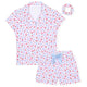Sleep On It Girls Yummy Jersey Coat Front Pajama Short Set - Florals - Sleep On It Kids