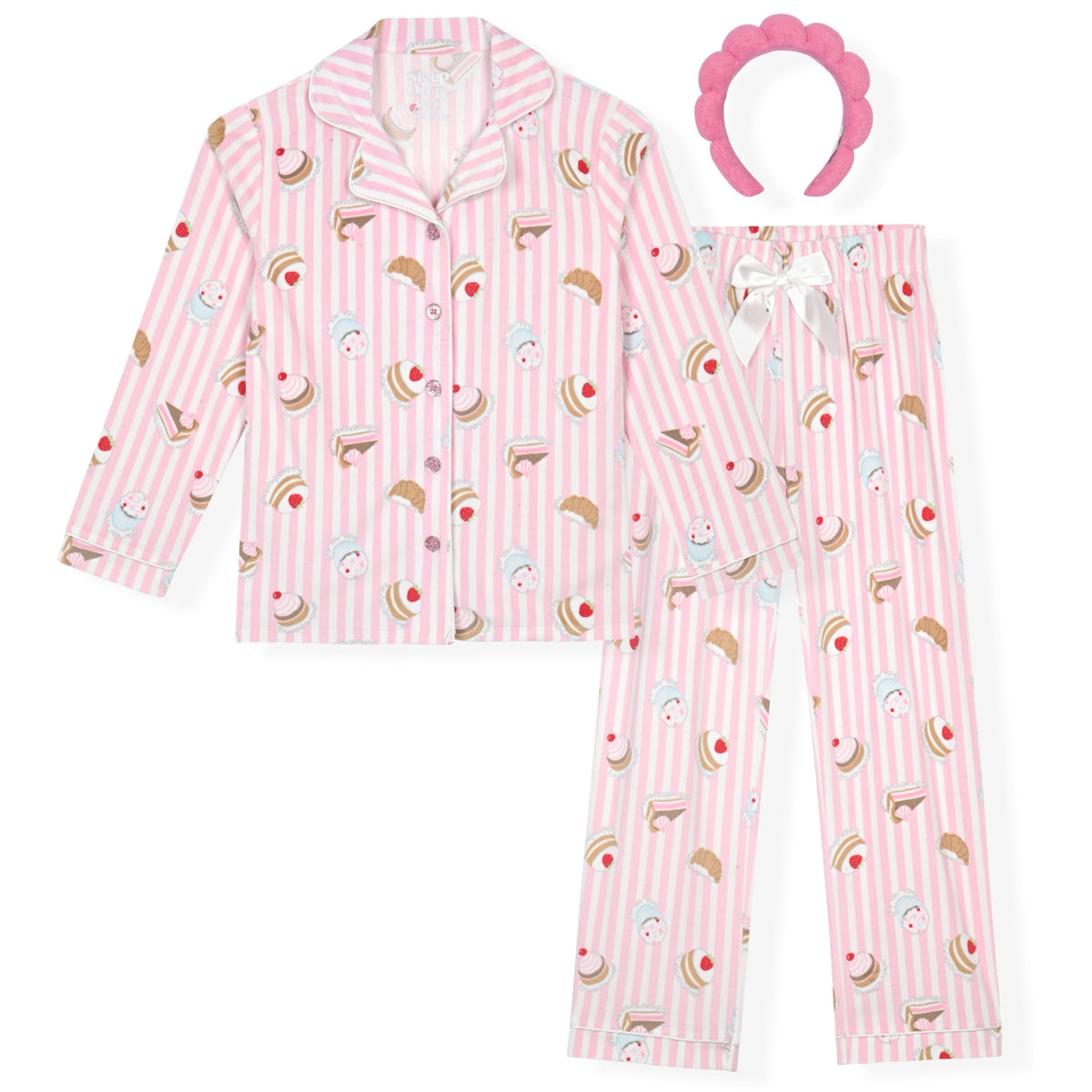 Sleep On It Girls 2-Piece Coat Pant Set - White Desserts - Sleep On It Kids
