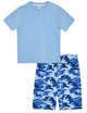 Boys 2-Piece Short-Sleeve Jersey Pajama Printed Shorts Set- Camo. - Sleep On It Kids
