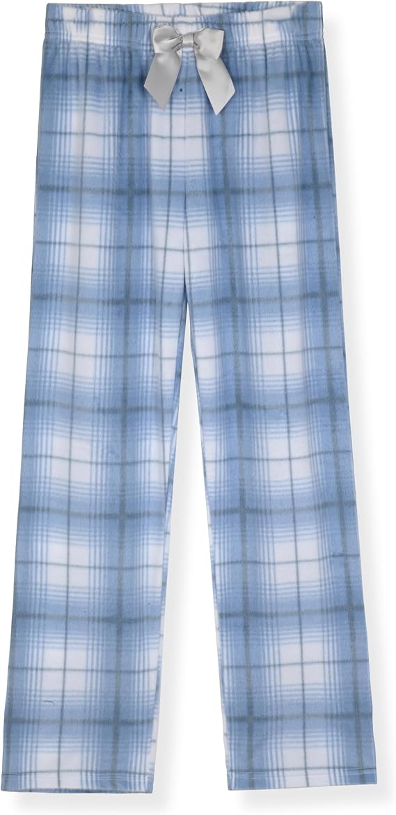 Sleep On It Girls 4-Piece Woven Flannel Plaid Pajama Sets - Gray, 7-8 - Sleep On It Kids