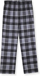 Sleep On It Boys 4-Piece Long Sleeve Pajama Set with Fleece Plaid Pants - Blue and Grey - Sleep On It Kids