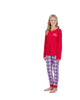 2-Piece Brushed Jersey Pajama Set - Snuggle, Red & Pink Pajama Set for Girls - Sleep On It Kids