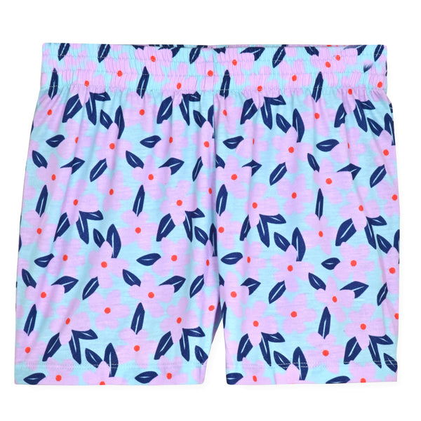 Girls 2-Piece Sleeveless Tank-Top Jersey Pajama Shorts Set with Hair Scrunchie- Take It Easy. - Sleep On It Kids
