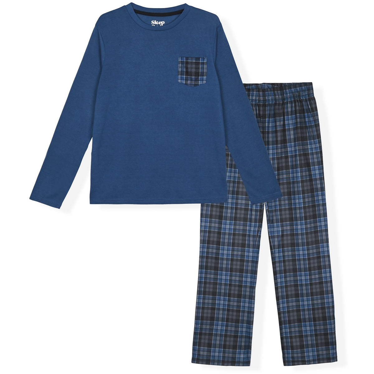 Sleep On It Boys 2-Piece Plaid Pajama Pant Set - Blue Plaid - Sleep On It Kids