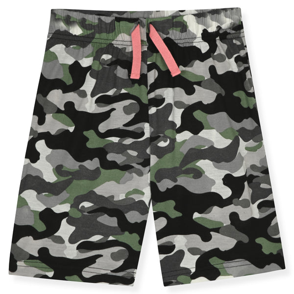Sleep On It Boys Printed Bottom Pajama Shorts Set - Camo - Sleep On It Kids