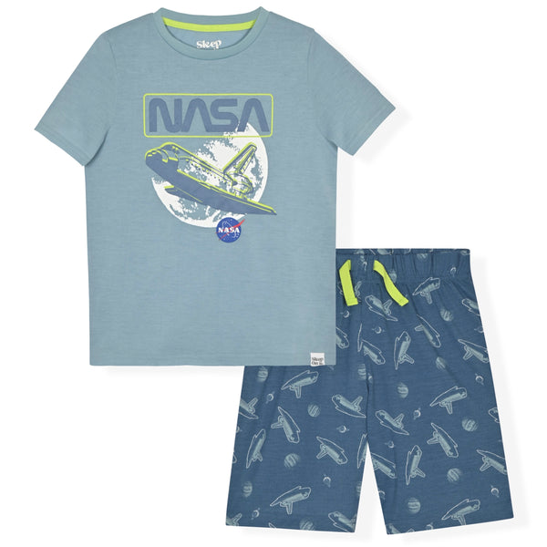 Sleep On It Boys 2-Piece Jersey Pajama Shorts Set - NASA - Sleep On It Kids