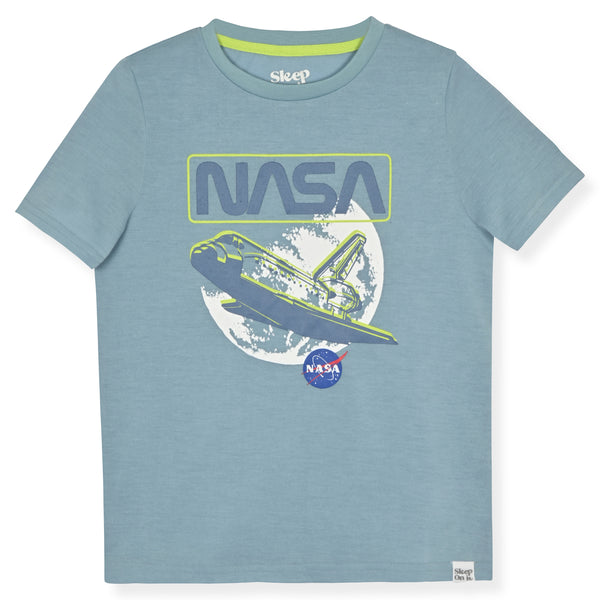Sleep On It Boys 2-Piece Jersey Pajama Shorts Set - NASA - Sleep On It Kids