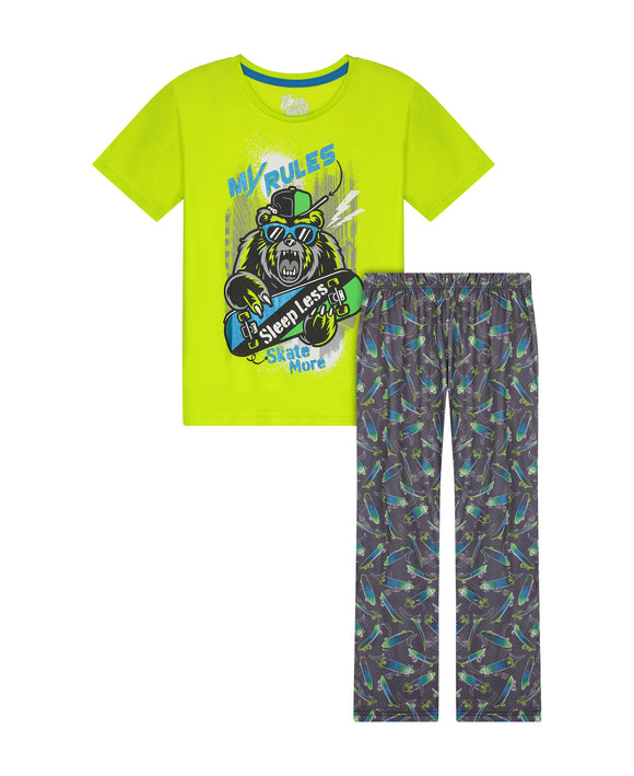 Boys My Rules 2-Piece Pajama Sleep Pants Set - Sleep On It Kids
