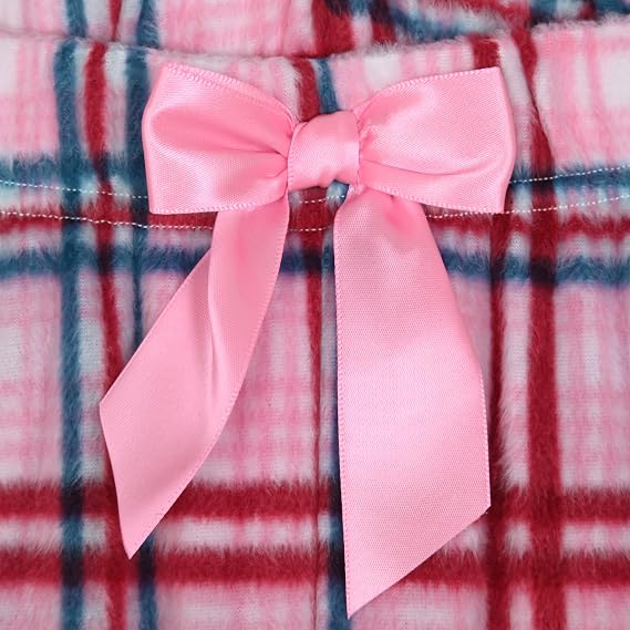 Sleep On It Girls 4-Piece Woven Flannel Plaid Pajama Sets - Pink and Blue - Sleep On It Kids