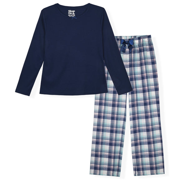 Sleep On It Boys 2-Piece Plaid Pajama Pant Set - Navy Buffalo Plaid - Sleep On It Kids