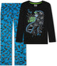 Sleep On It Boys 4-Piece Flannel Fleece Pajama Sets - Black and Blue - Sleep On It Kids
