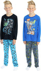 Sleep On It Boys 4-Piece Flannel Fleece Pajama Sets - Black and Blue - Sleep On It Kids
