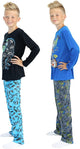 Sleep On It Boys 4-Piece Flannel Fleece Pajama Sets - Black and Blue - Sleep On It Kids