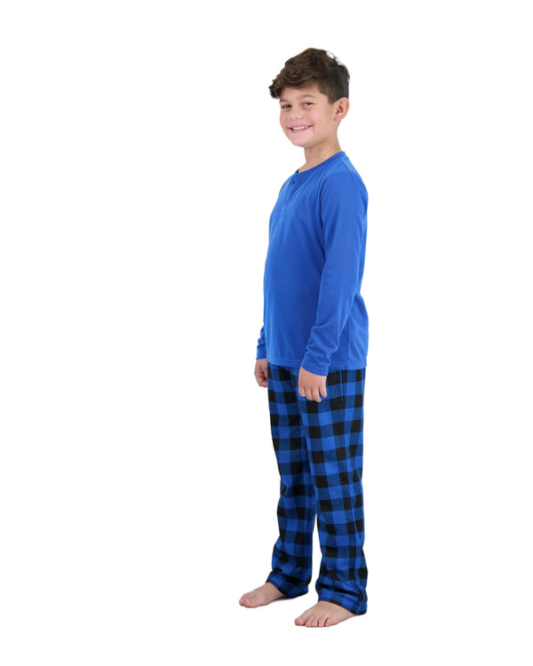 Boys 2-Piece Brushed Jersey Pajama Sets, Royal Blue & Black Pajama Sets for Boys - Sleep On It Kids