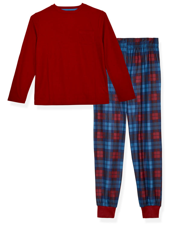 Boys 2-Piece Brushed Jersey Pajama Sets, Red & Blue Pajama Sets for Boys - Sleep On It Kids