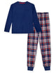Boys 2-Piece Brushed Jersey Plaid Pajama Sets, Navy, Purple & Red Pajama Sets for Boys - Sleep On It Kids