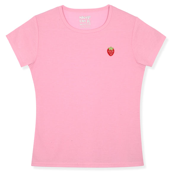 Sleep On It Girls Boxer Shorts PJ Set - Strawberry - Sleep On It Kids