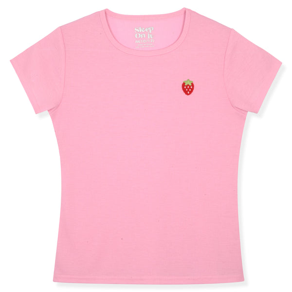 Sleep On It Girls Boxer Shorts PJ Set - Strawberry - Sleep On It Kids