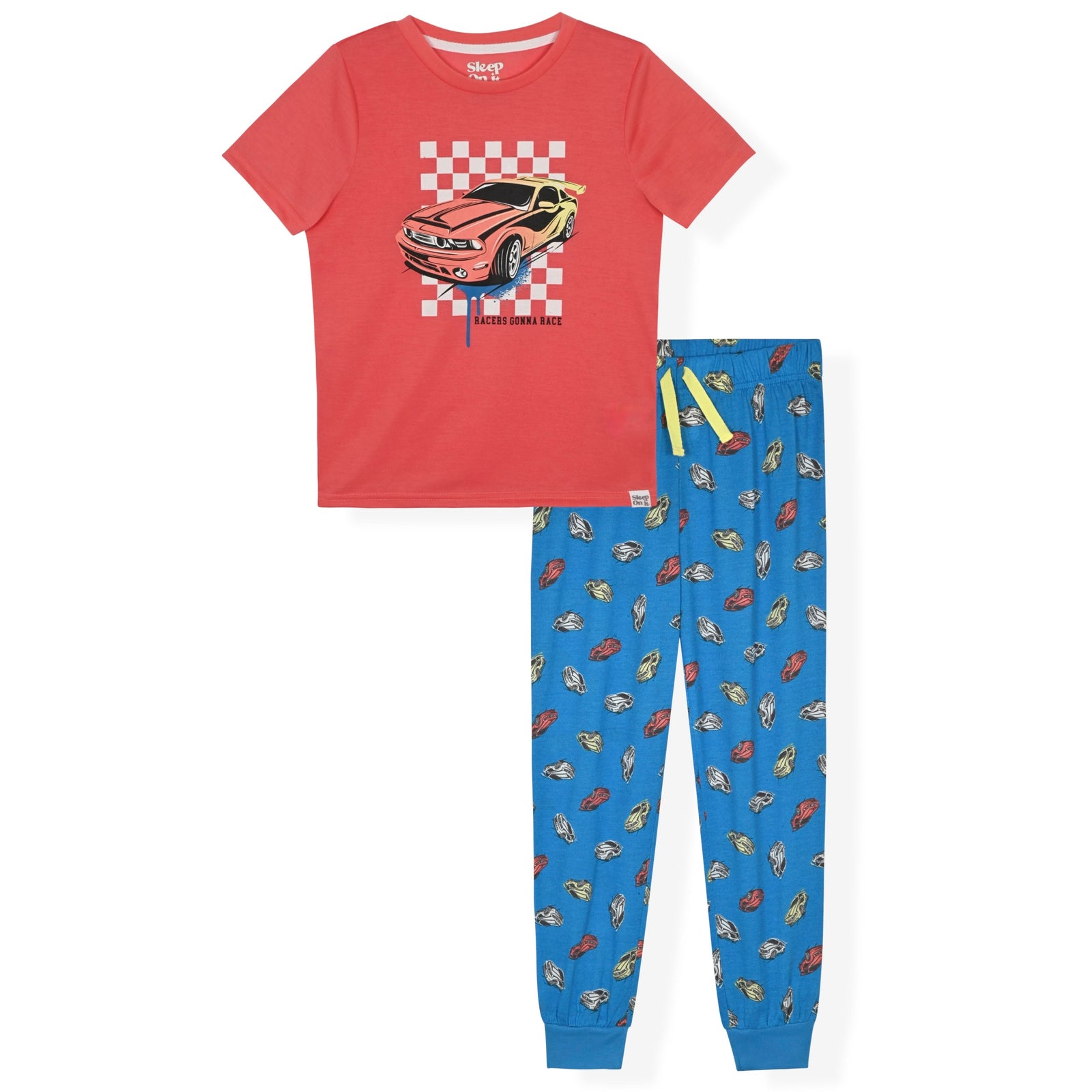Sleep On It Boys 2-Piece Jersey Pajama Pant Set - Racing - Sleep On It Kids