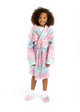Girls Leopard Plush Fleece Shawl Collar Robe with Matching Fleece Slippers - Sleep On It Kids