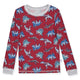 Sleep On It Boys Snuggle Jersey Tight Fit Set with Matching Socks- Burgundy Dinosaur - Sleep On It Kids