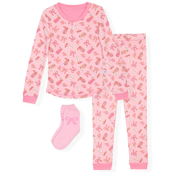 Sleep On It Girls Snuggle Jersey Tight Fit Set - Pink - Sleep On It Kids
