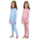 4-Piece 100% Organic Cotton Rib Knit Pajama Sets for Boys & Girls, Light Blue & Pink - Sleep On It Kids