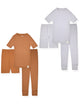 100% Organic Cotton Rib Knit Snug-Fit 6-Piece Pajama Sets for Boys & Girls. - Sleep On It Kids
