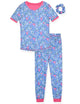 Girls 2-Piece Super Soft Jersey Snug Fit Pajama Set- Delicate Florals. - Sleep On It Kids