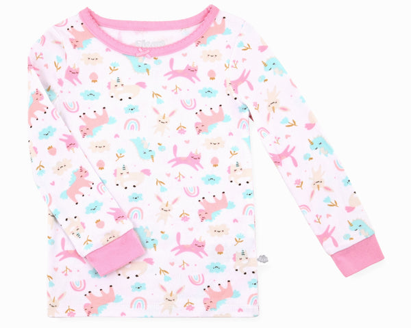 Infant Girls 2-piece Super Soft Jersey Snug-Fit Pajama Set with Socks- Magical Animals - Sleep On It Kids