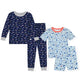 Sleep On It Boys 4PC Bamboo Snug Fit Pajama Sets ,Blue - Sleep On It Kids