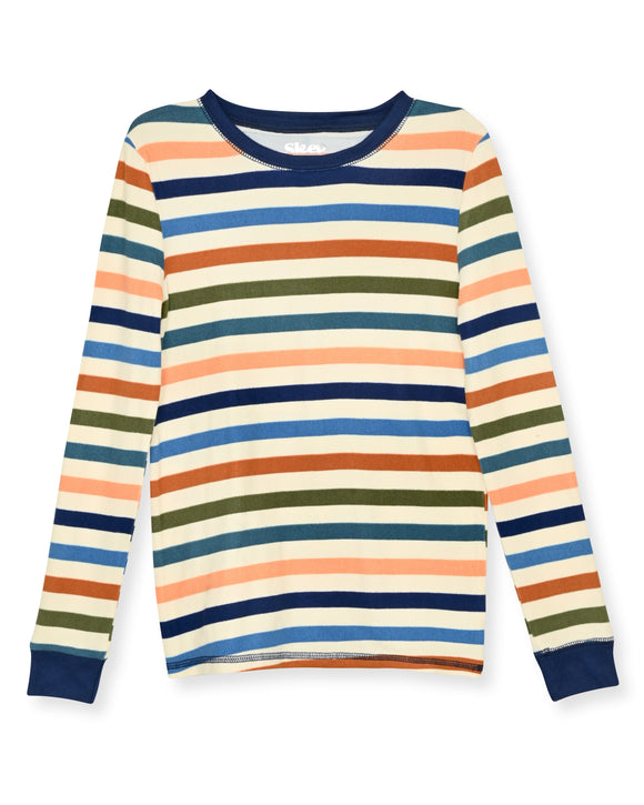 Boys 2-Piece Super Soft Jersey Snug-Fit Pajama Set- Stripes, Multicolored Pajama Set for Toddlers and Boys - Sleep On It Kids