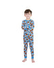 Boys 2-Piece Super Soft Jersey Snug-Fit Pajama Set- Sports, Grey & Blue Pajama Set for Toddlers and Boys - Sleep On It Kids