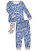 Boys 2-Piece Super Soft Jersey Snug-Fit Pajama Set with Socks- Jungle Safari. - Sleep On It Kids