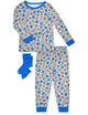 Boys 2-Piece Super Soft Jersey Snug-Fit Pajama Set with Socks - Milk & Cookies. - Sleep On It Kids